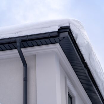 Close Up of Gutters Underneath with Snow on top