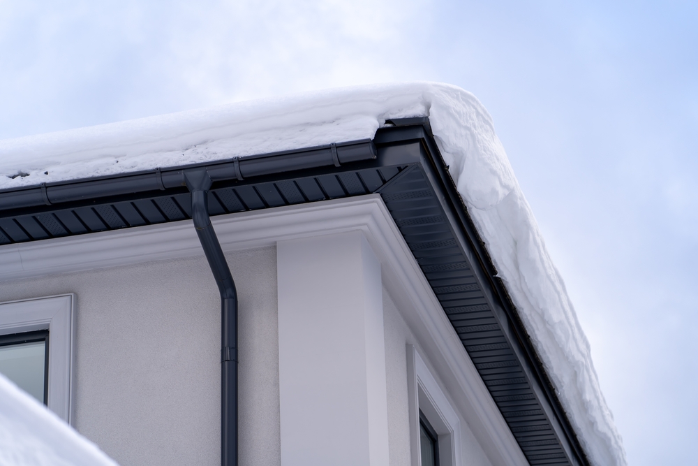 Close Up of Gutters Underneath with Snow on top